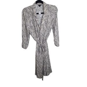 Ann Taylor Factory Womens Size 10 Midi Wrap Dress Animal Print Snake Print India